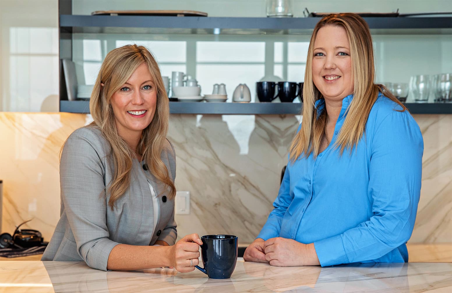 Two women having coffee