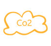 icon of cloud with the words co2 in it