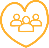 icon of heart with people inside it