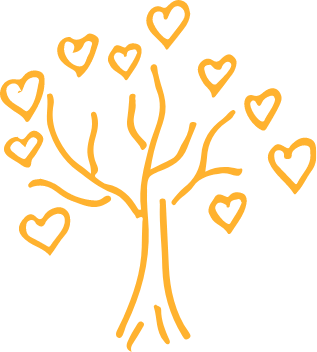 icon of a yellow tree with hearts