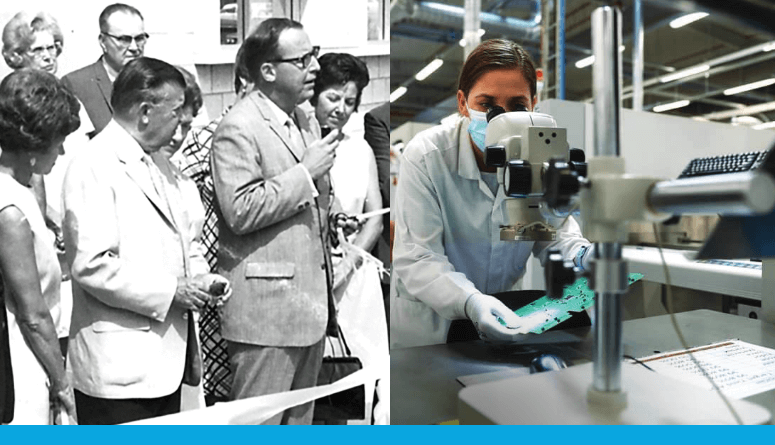 image of kimball electronics in the early years and now-a-days