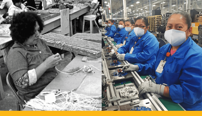 hispanic women working at KEI and building computer componets