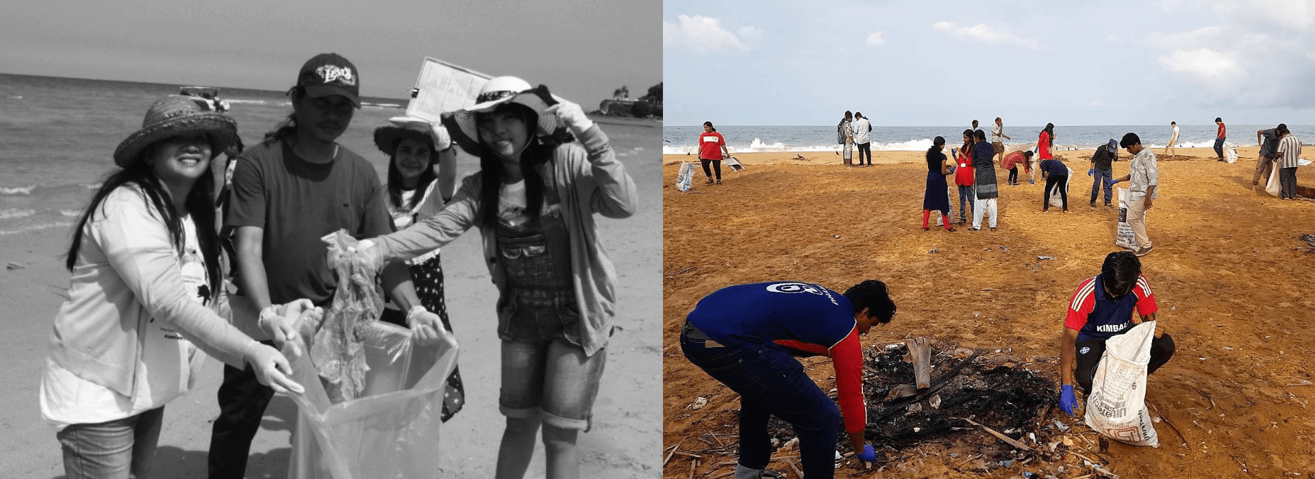  2014 | Thailand Team Beach Clean-Up and 2021 | GES India Team Beach Clean-Up