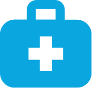 icon of blue first aid kit