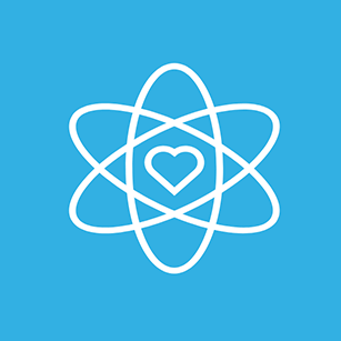 icon of a blue and white atom spinning