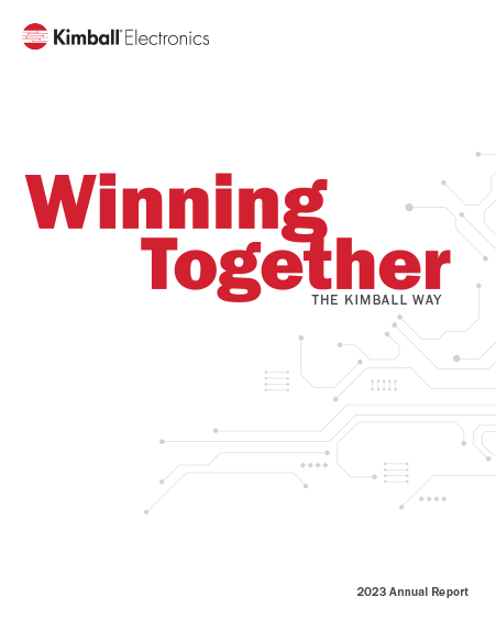 image of the front cover of the kimball electronics 2022 annual report